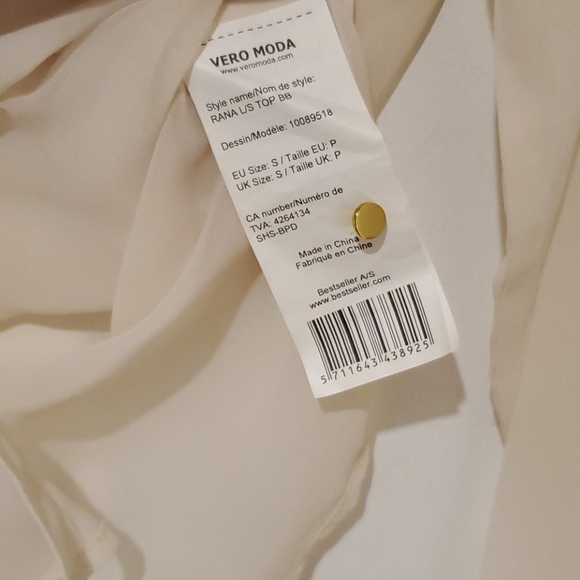 NWT Vero Moda Rana Long Sleeve Blouse - Picture 4 of 5